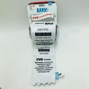 Bark Box CVS Bark Furmacy Squeaky Dog Toy Receipt w/Chewpons All Dog Sizes New